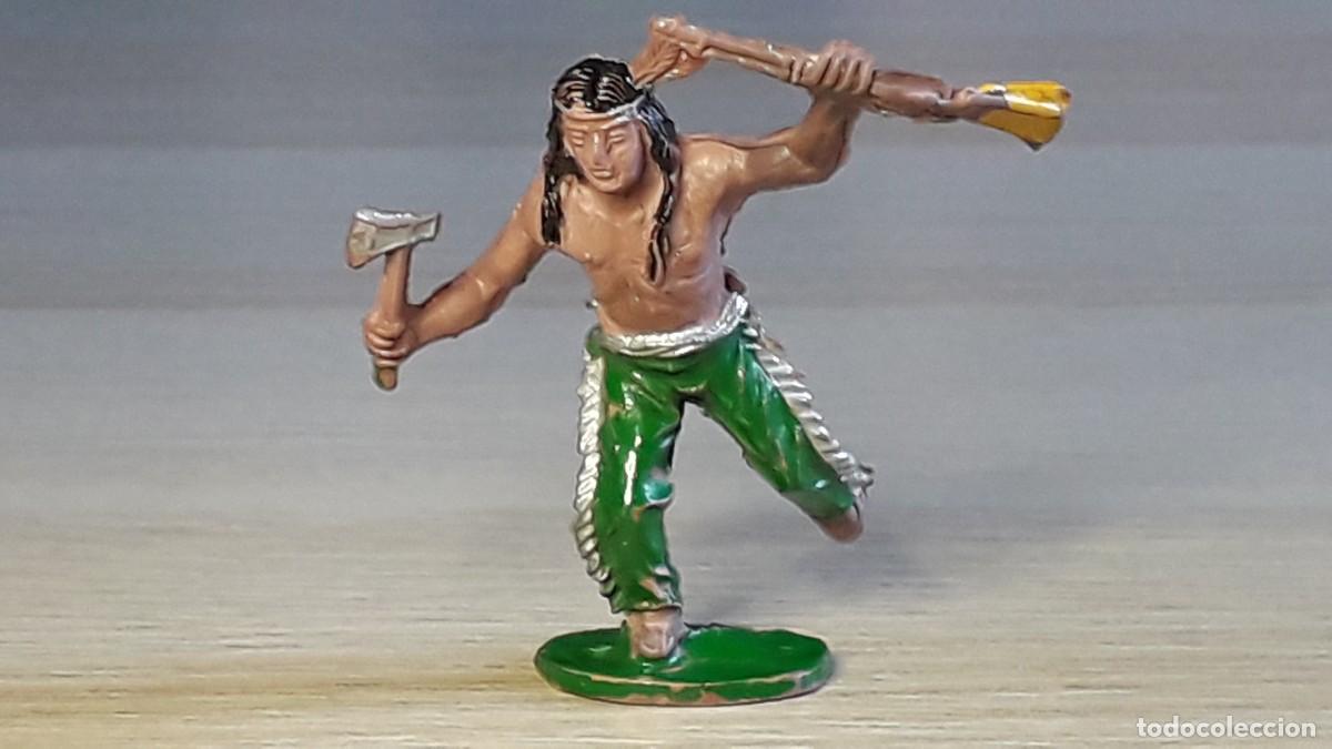 Figuras de goma y PVC: Guerrero Indio Oeste, fabricado en goma, Lafredo Spain, original a&ntilde;os 50-60.