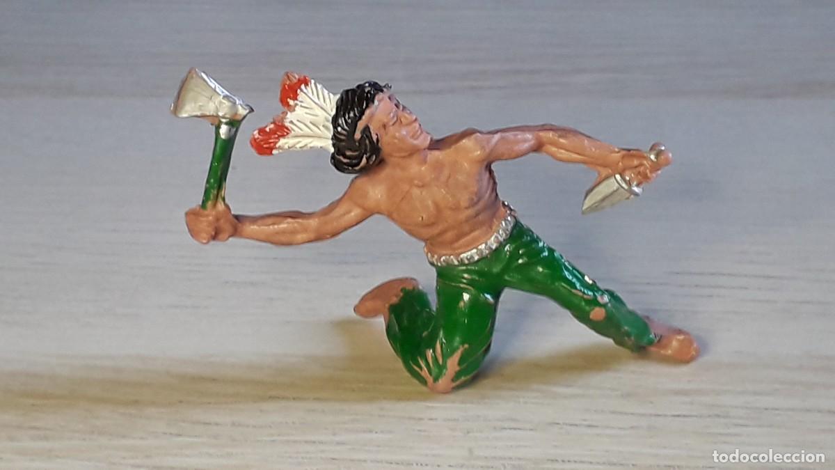 Figuras de goma y PVC: Guerrero Indio Oeste, fabricado en goma, Lafredo Spain, original a&ntilde;os 50-60.