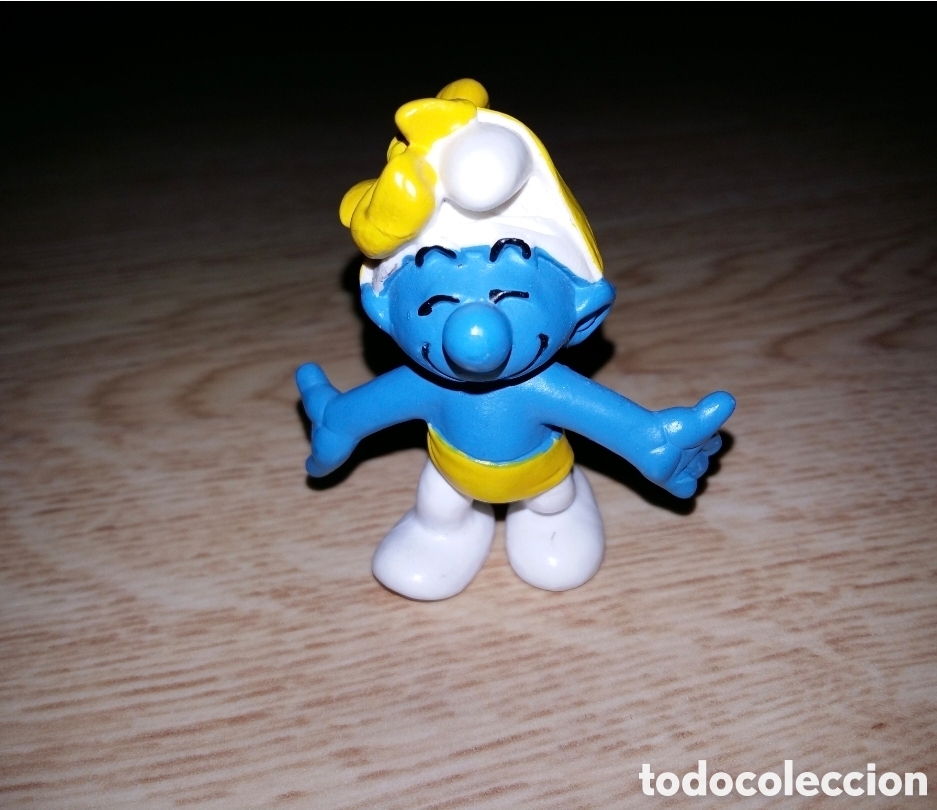 Figuras de goma y PVC: Figura pvc pitufo con lazo regalo Schleich 2007 Peyo mu&ntilde;eco dibujos animados pitufos smurfs
