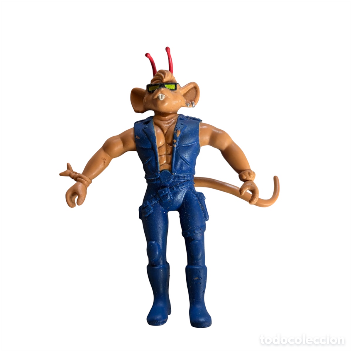 Figuras de goma y PVC: Figura mu&ntilde;eco Throttle motorratones mice bikers de marte goma y alambre