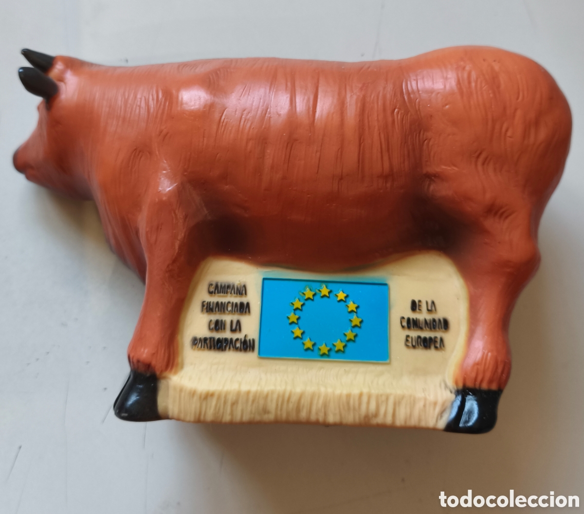 Figuras de goma y PVC: HUCHA DE PL&Aacute;STICO - CARNE DE ASTURIAS - PUBLICIDAD - VACA - TERNERA - TORO - A&Ntilde;OS 80