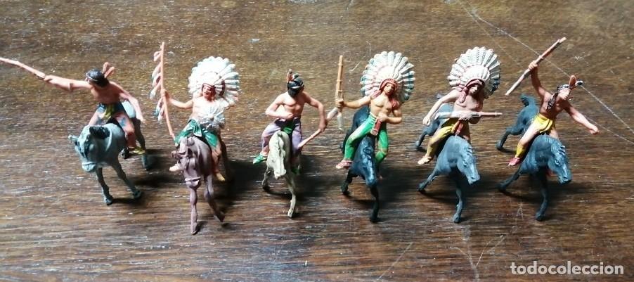 Figuras de goma y PVC: LOTE COMPLETO INDIOS A CABALLO JECSAN (COMANSI, JECSAN, REAMSA, LAFREDO, SOTORRES)