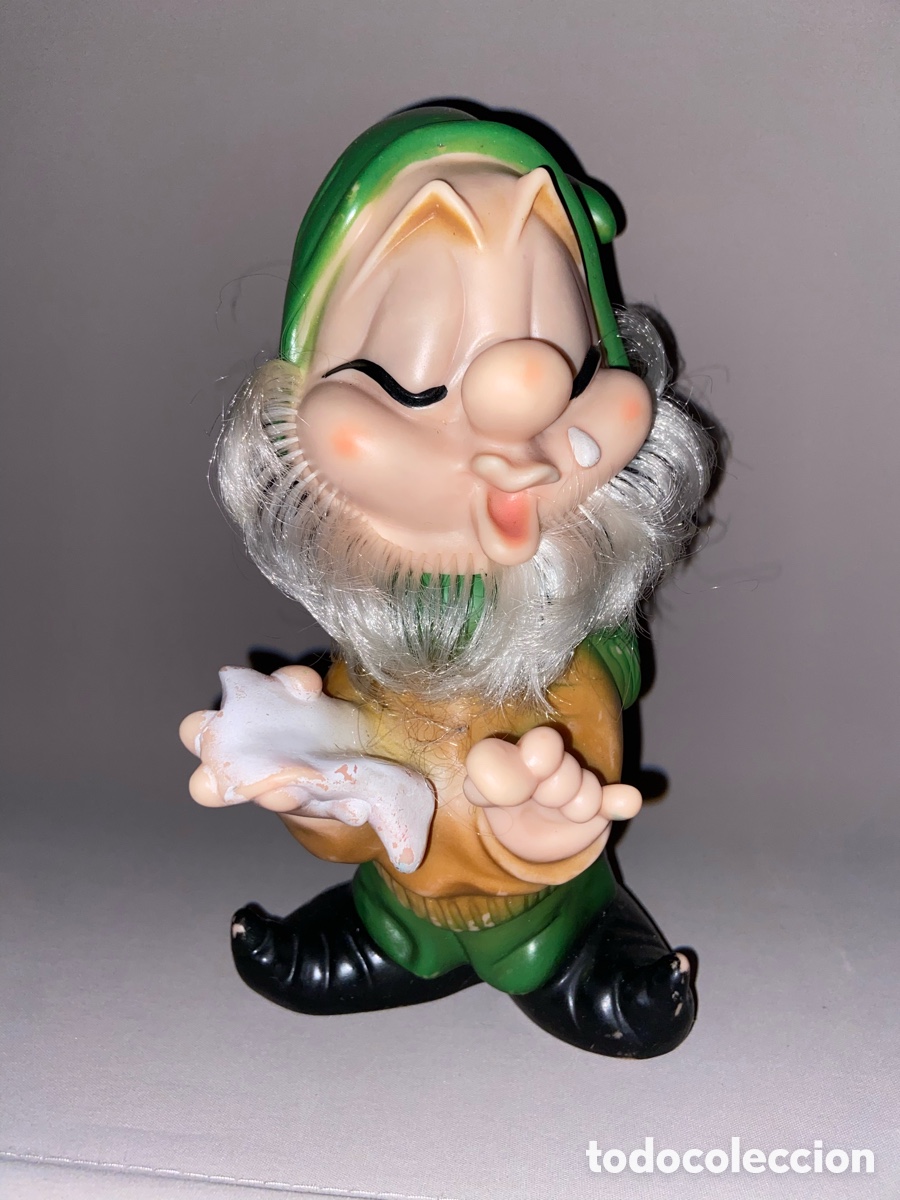 Figuras de goma y PVC: ANTIGUA FIGURA &rdquo; ENANITO &rdquo; DE GOMA - BLANCANIENES Y LOS 7 ENANITOS WALT DISNEY - FAMOSA A&Ntilde;OS 70