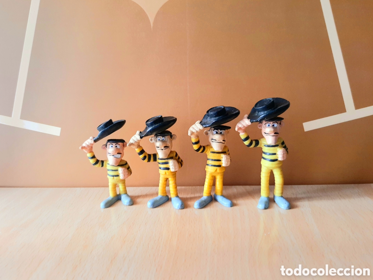 Figuras de goma y PVC: Lote figuras hermanos Dalton de Schleich - Morris Dargaud 80