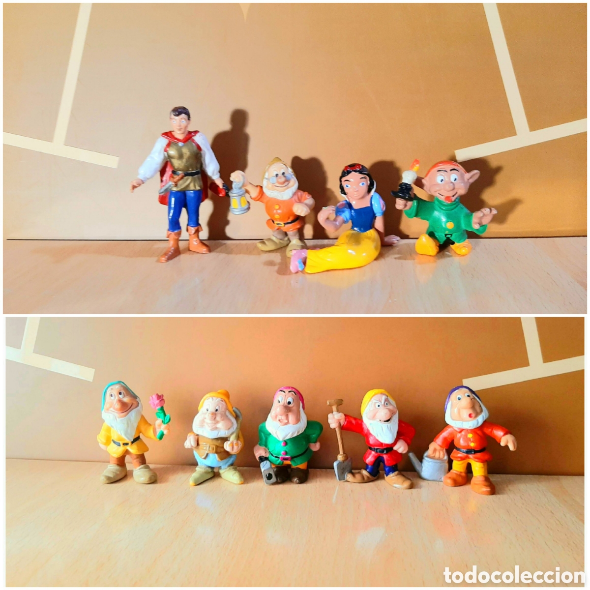 Figuras de goma y PVC: Lote figuras PVC Blancanieves y los siete enanitos Disney