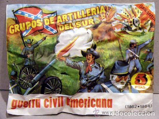 Figuras de goma y PVC: MONTAPLEX Sobre ARTILLERIA DEL SUR Guerra Civil Americana Confederados suristas montaman