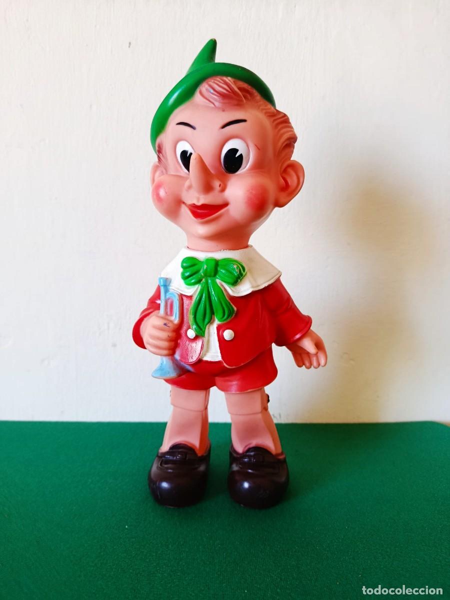 Figuras de goma y PVC: Pinocchio 37 cm Vintage '62 Ledra Made in Italy Funzionante