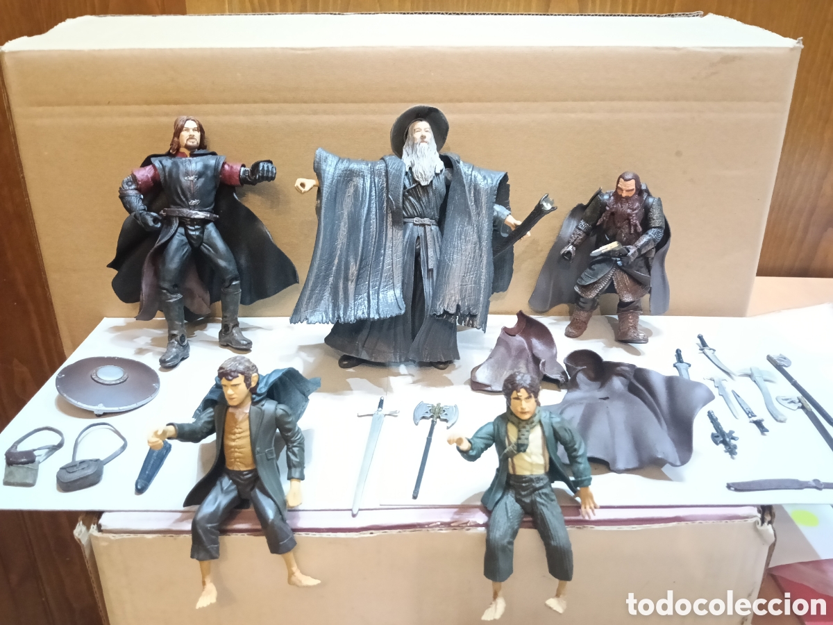 Figuras de goma y PVC: 5 figuras de &rdquo;el Se&ntilde;or de los anillos&rdquo;