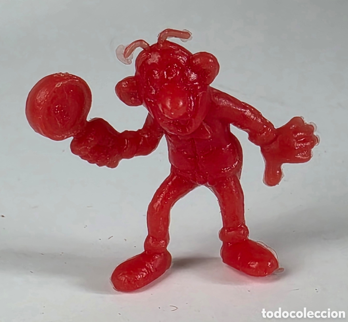 Figuras de goma y PVC: Figura goma pvc Filem&oacute;n con Lupa - Dunkin color Rojo - Detective TIA Bruguera Mortadelo