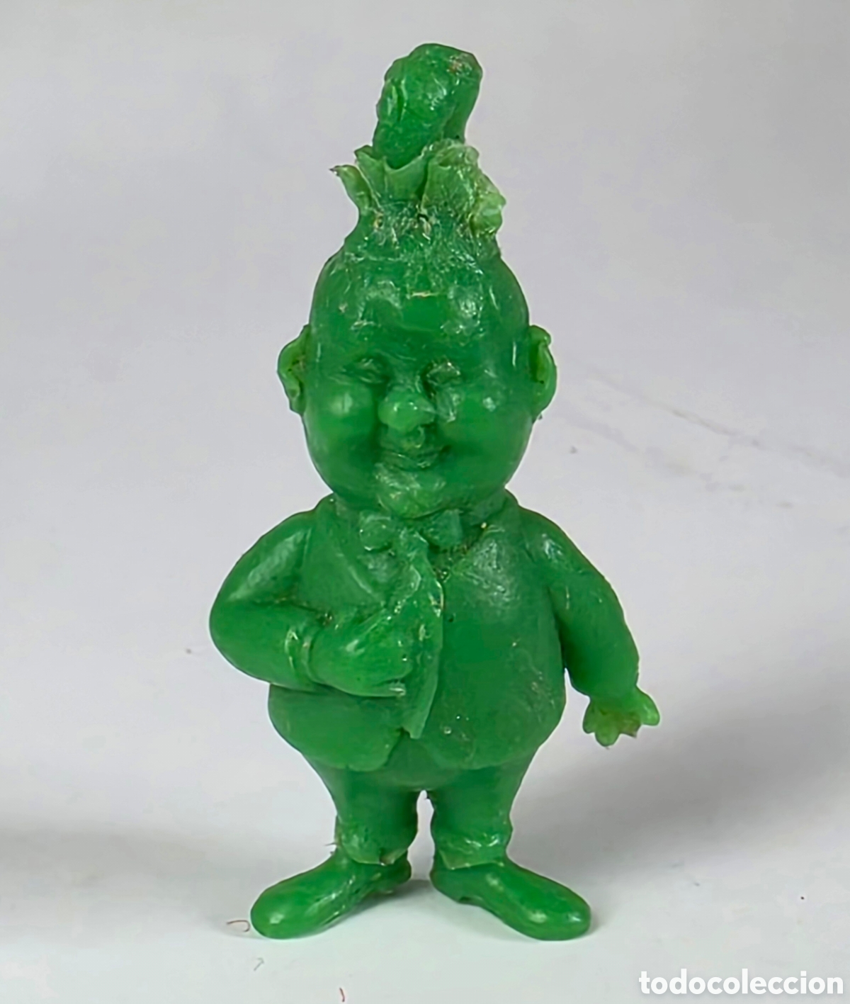 Figuras de goma y PVC: Figura goma pvc Hardy el Gordo - Dunkin color verde - Estrella Cine Mudo Flaco Oliver
