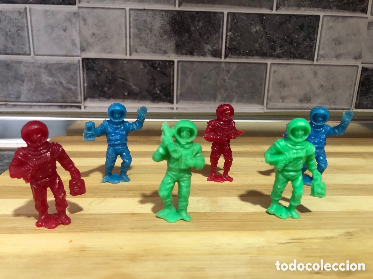Figuras de goma y PVC: Astronautas lote de 6