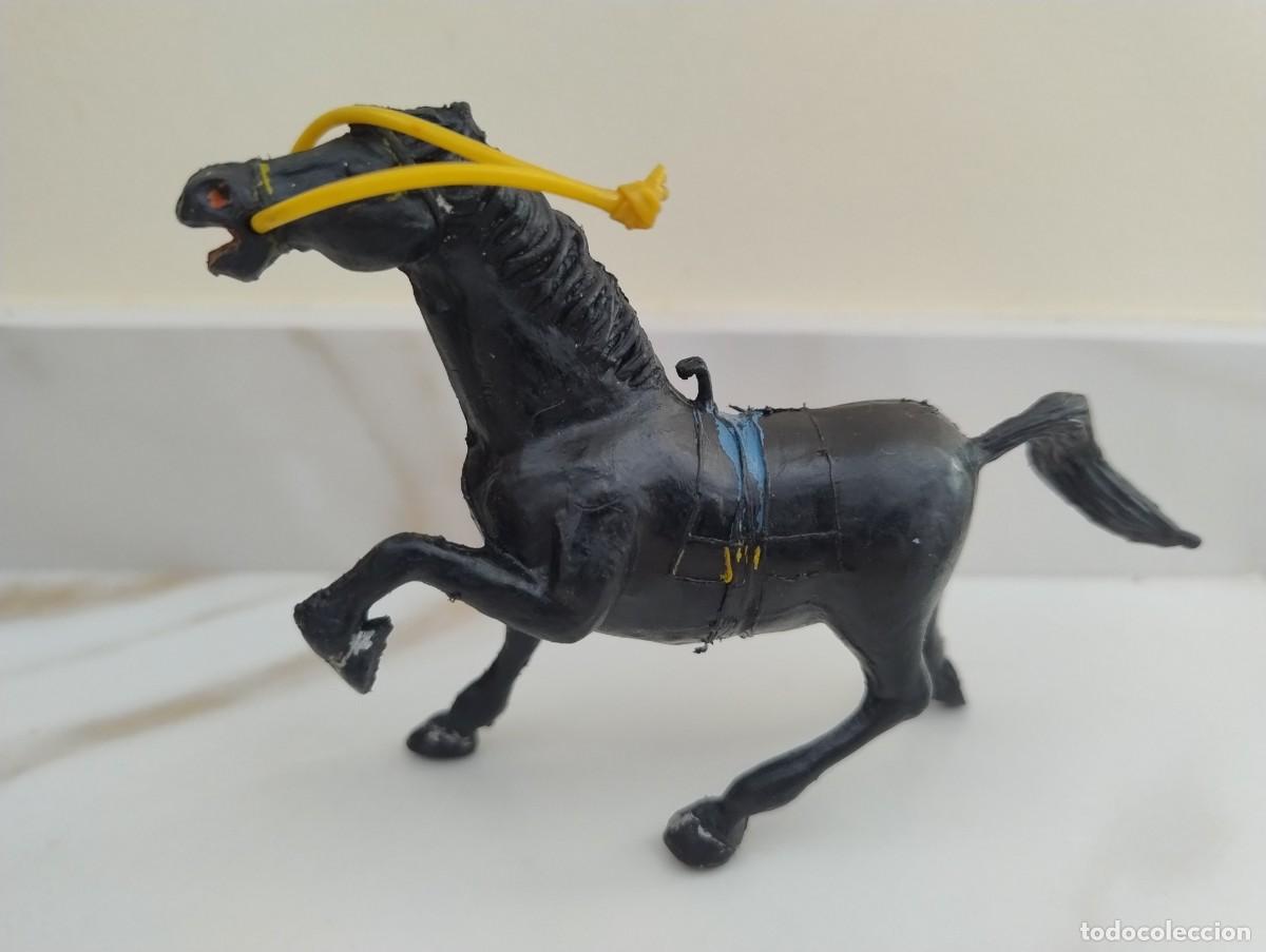 Figuras de goma y PVC: Caballo negro con riendas, Estereoplast, a&ntilde;os 50/60