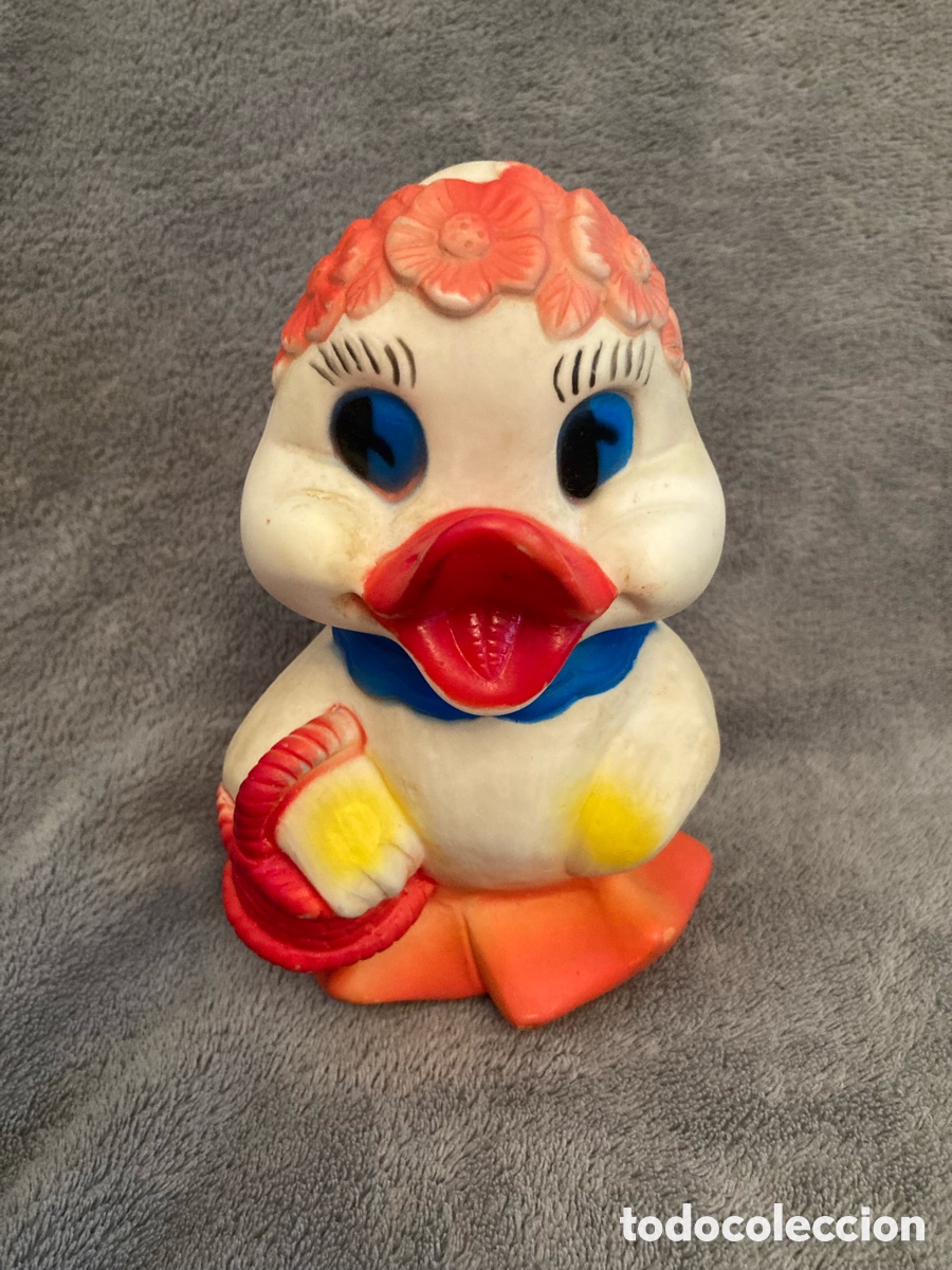 Figuras de goma y PVC: Figura de Goma PVC Patito vintage a&ntilde;os 60/70