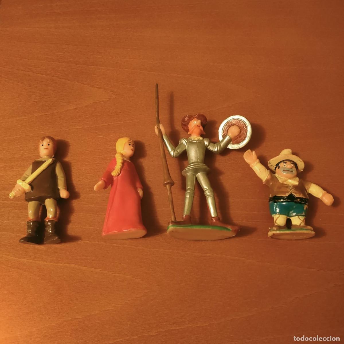 Figuras de goma y PVC: Figuras Don Quijote de la Mancha Sancho Panza, Ruy Diaz El peque&ntilde;o Cid, Jimena