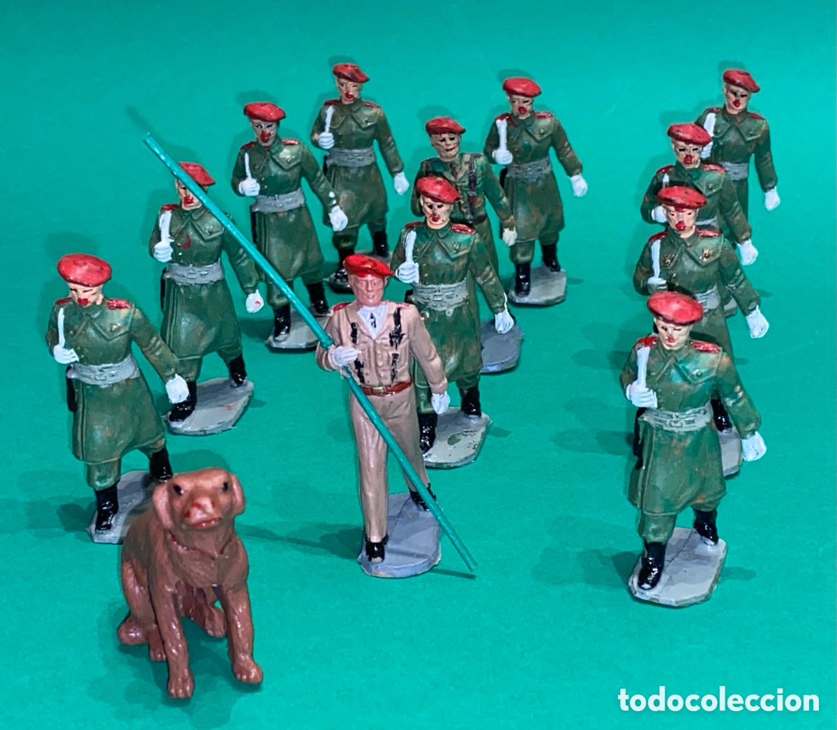 Figuras de goma y PVC: Soldados espa&ntilde;oles paracaidistas de PECH (tipo REAMSA, JECSAN)