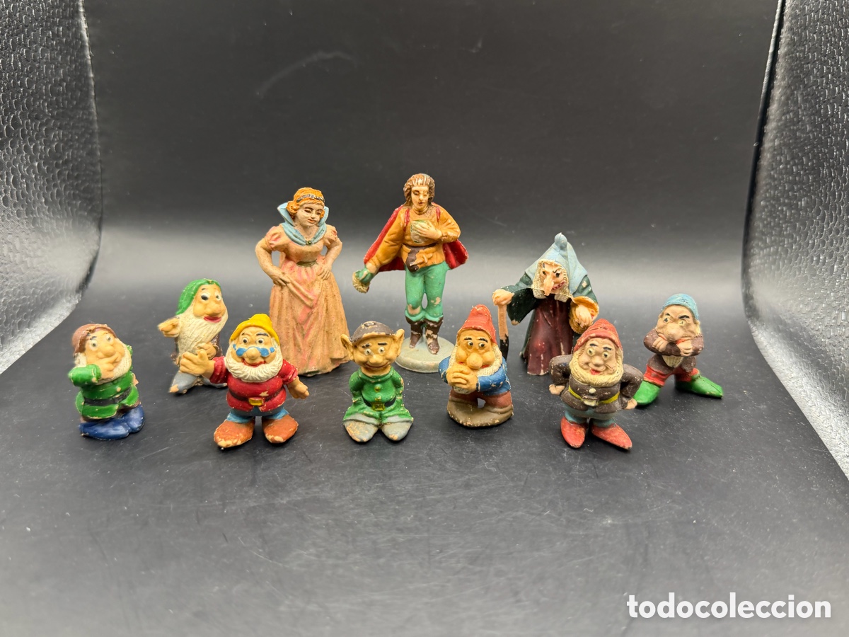 Rubber and PVC Figures: BLANCANIEVES Y LOS SIETE ENANITOS DE PECH HERMANOS - EN GOMA - 1950,S - DISNEY REAMSA JECSAN