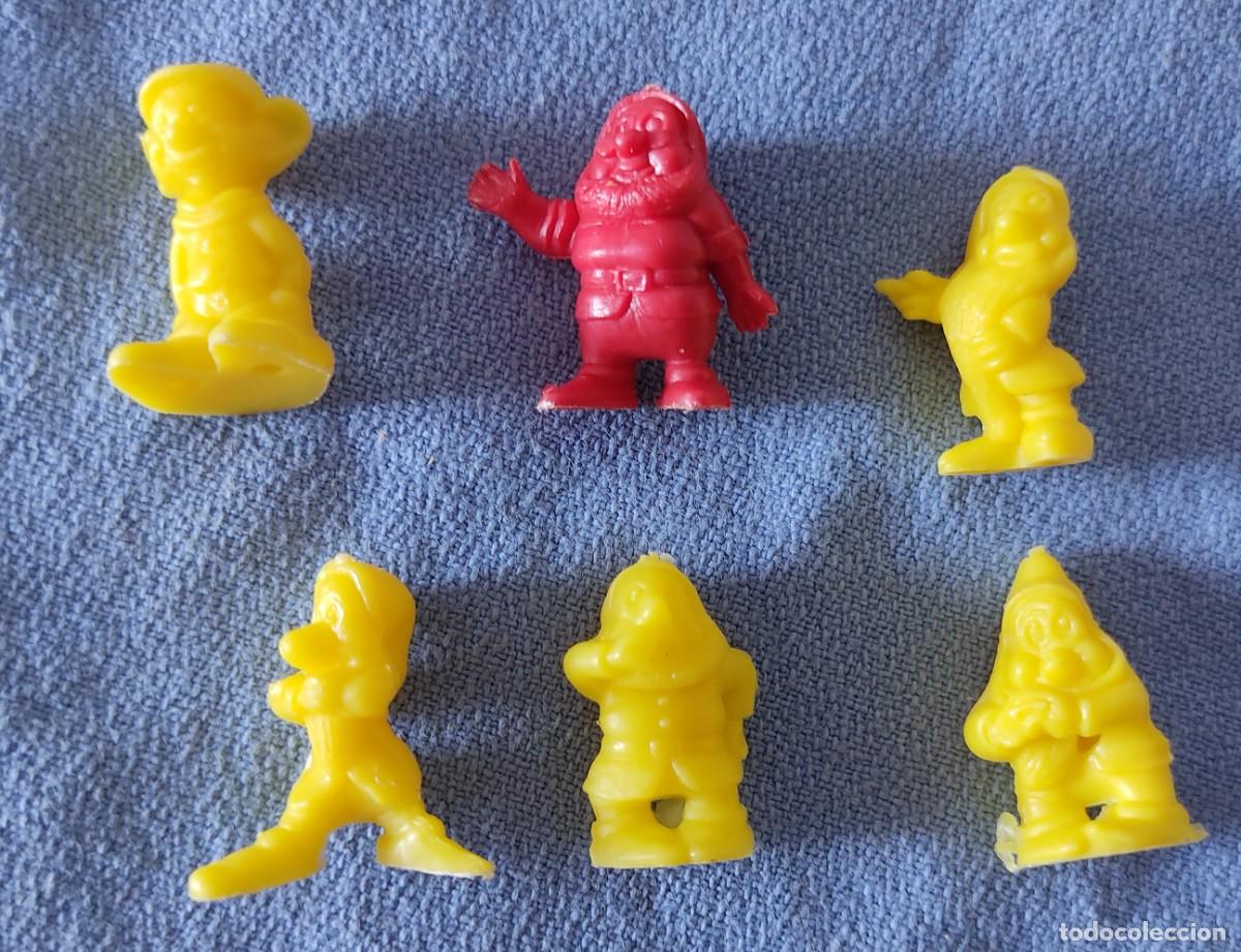 Figuras de goma y PVC: 6 ENANITOS DUNKIN DE LA SERIE BLANCANIEVES DE DISNEY A&Ntilde;OS 60/70