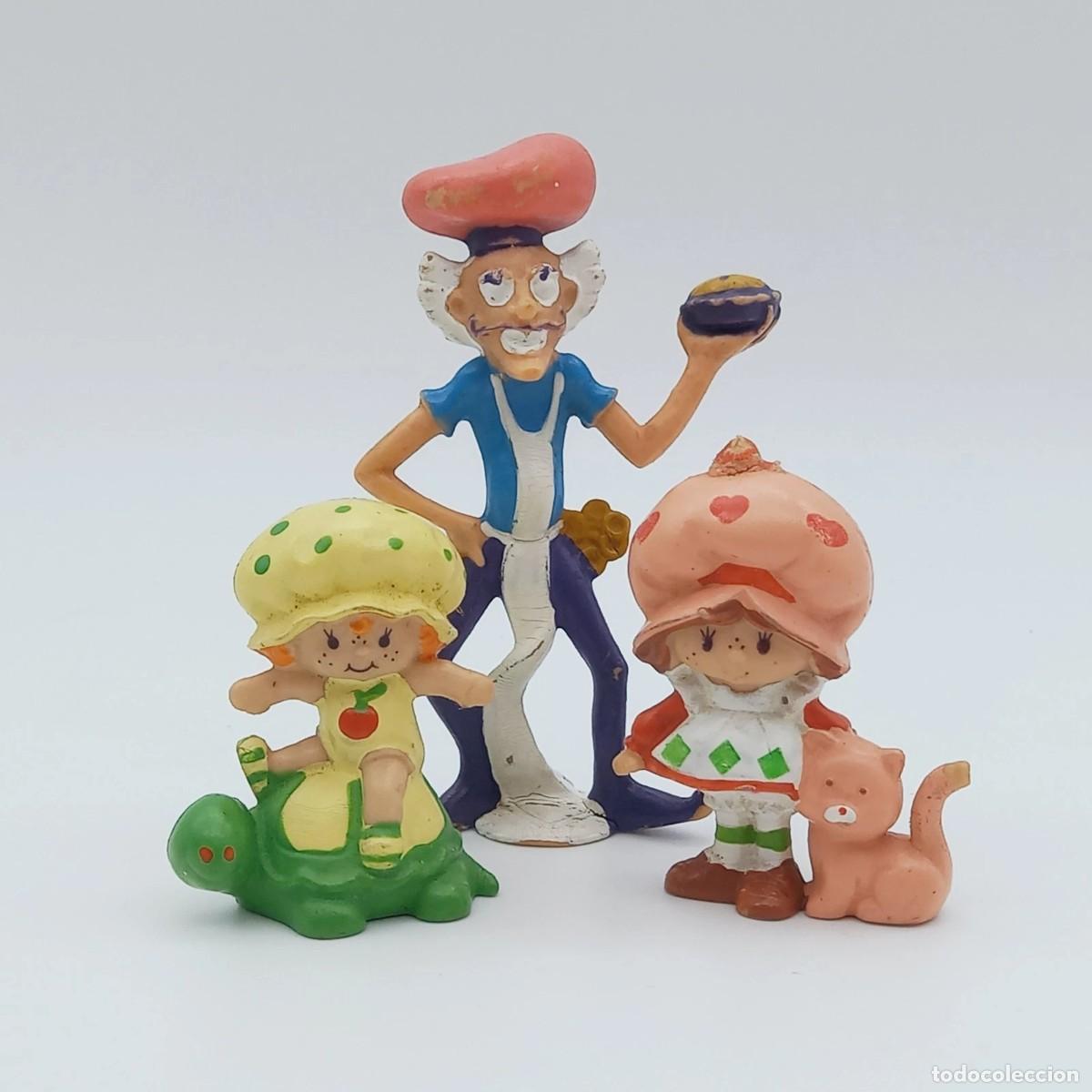 Figurines en Caoutchouc et PVC: Lot 3 MU&Ntilde;ECOS PVC Strawberry Shortcake Tarta Fresa Rosita Fresita 1981 genuine