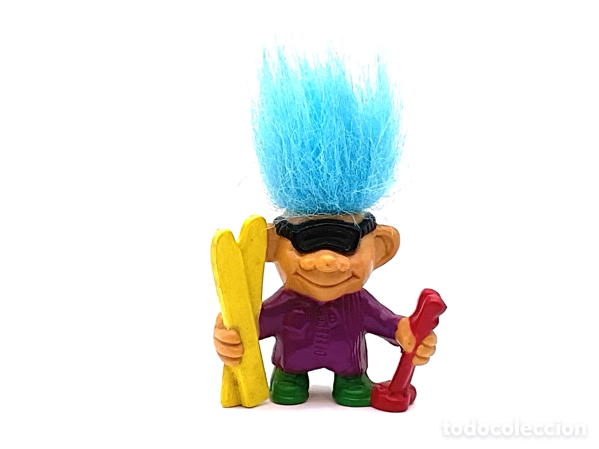 Figuras de goma y PVC: Antigua Figura en Goma de Trol. ( Trolls) Gama Sporty . Promocional de los Cereales Weetos.