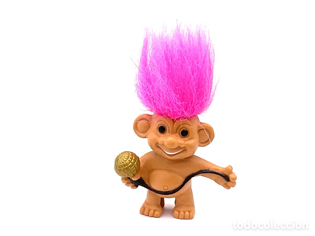 Figuras de goma y PVC: Antigua Figura en Goma de Trol. ( Trolls) Gama Pop . Promocional de los Cereales Weetos.
