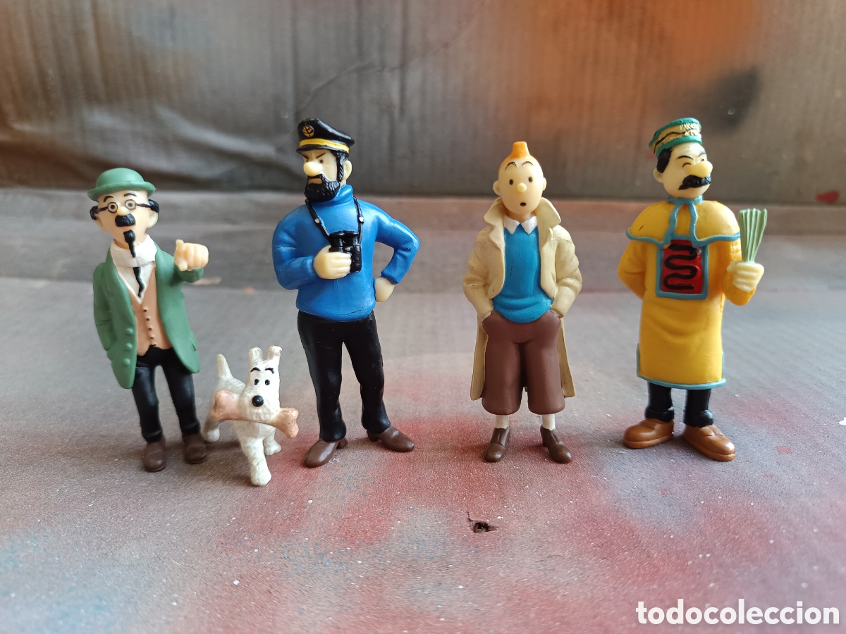 Figuras de goma y PVC: Lote 5 figuras TINTIN en PVC