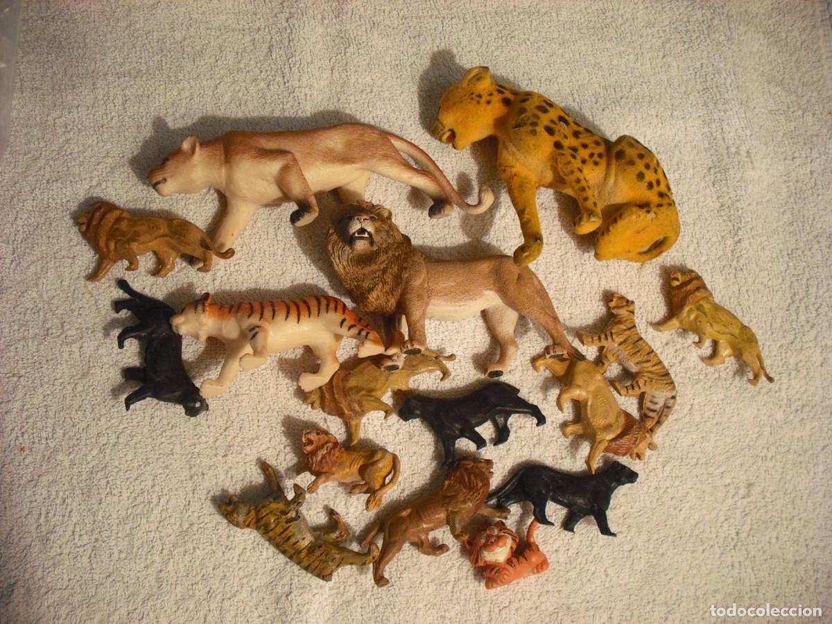 Rubber and PVC Figures: LOTE DE 16 ANIMALES FELINOS DE DIFERENTES RAZAS, TAMA&Ntilde;OS Y COLORES, PVC