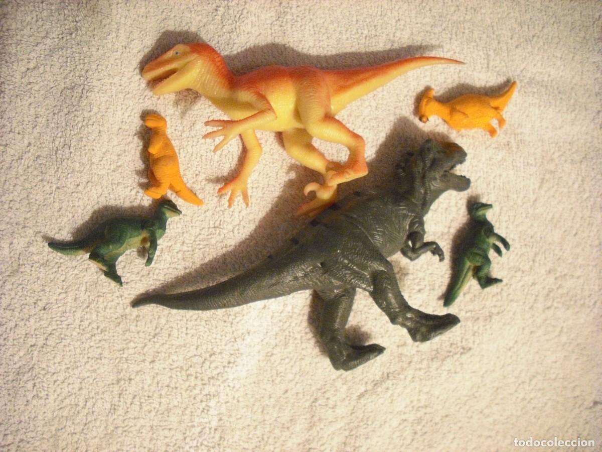 Rubber and PVC Figures: LOTE DE 6 DINOSAURIOS DE DISTINTOS TAMA&Ntilde;OS Y COLORES, PVC