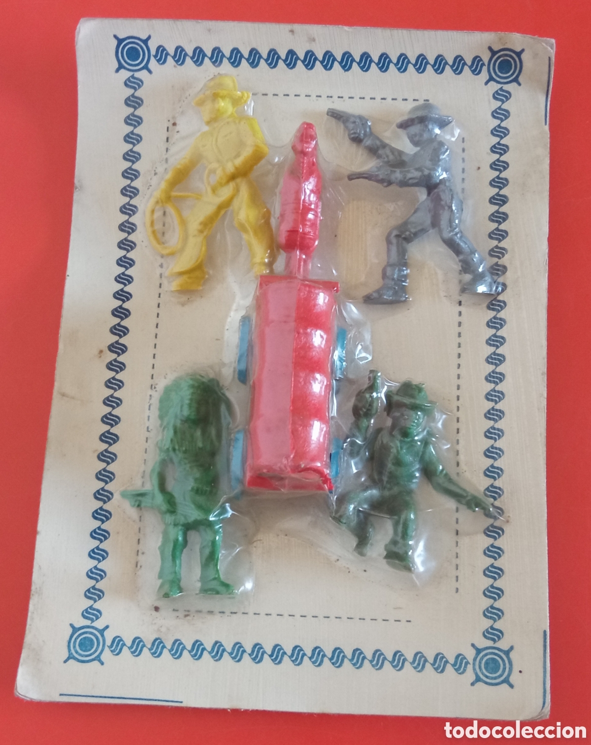 Figuras de goma y PVC: BLISTER MINIATURAS OESTE,VAQUEROS,INDIO Y CARAVANA.MEZQUITA 70'S.SIN ABRIR.
