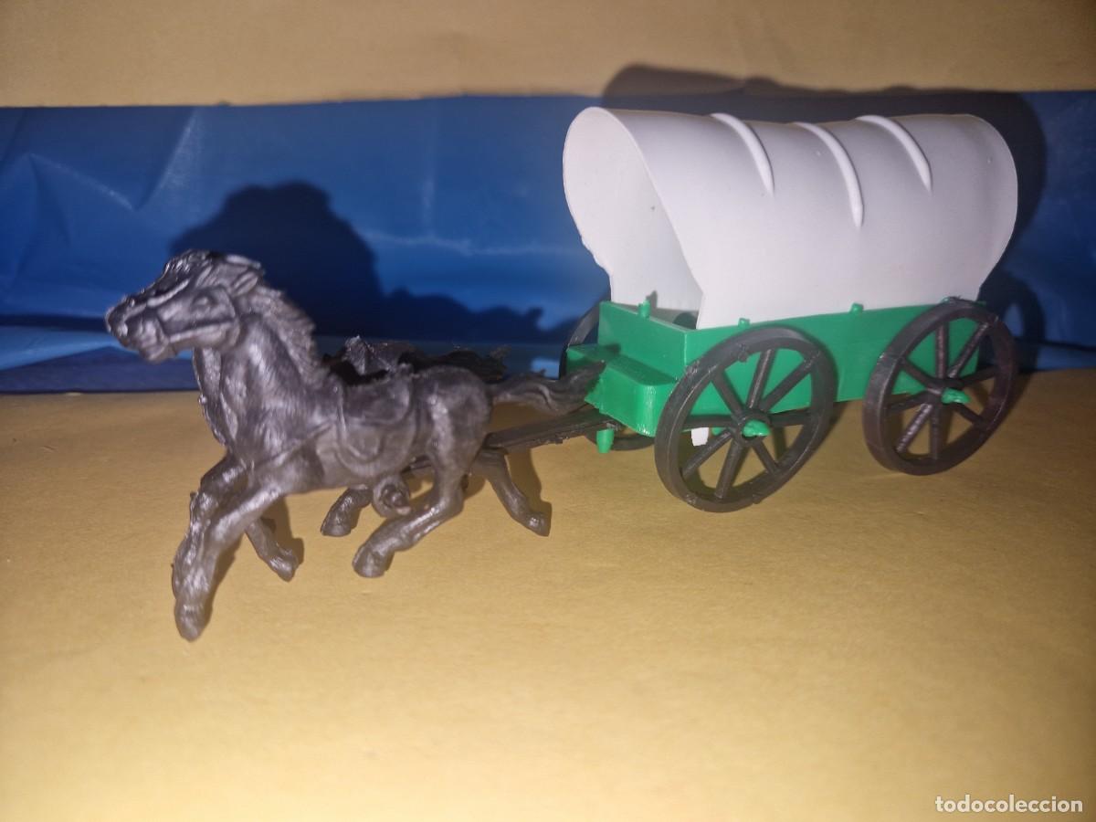 Figuras de goma y PVC: Antigua Caravana del Oeste Fabricadas en Pl&aacute;stico. A&ntilde;os 70.