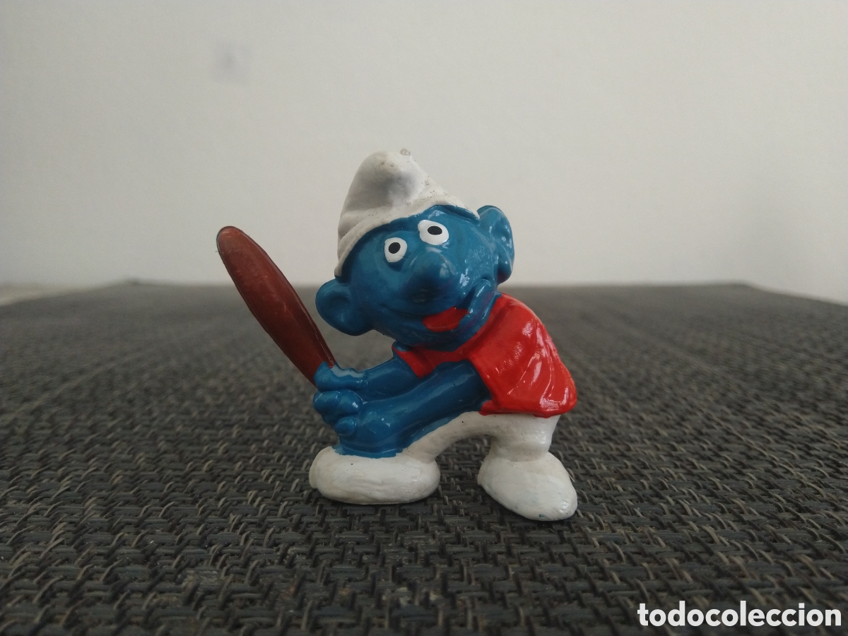 Figuras de goma y PVC: FIGURA PVC PITUFO PEYO GERMANY SMURFS PITUFOS SMURF SCHLUMPF BATEADOR BATE BEISBOL BASEBALL