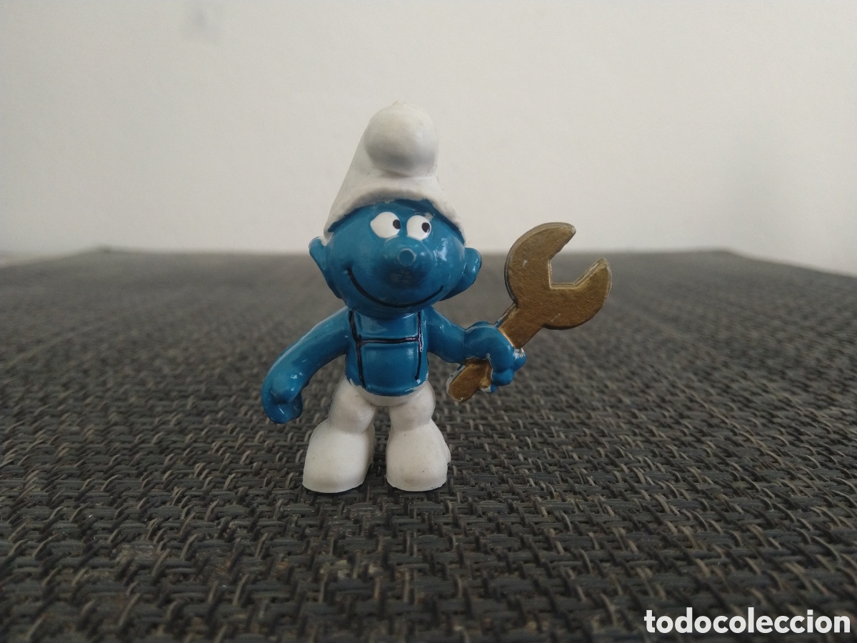 Figuras de goma y PVC: FIGURA PVC PITUFO PITUFINA PEYO GERMANY SMURFS PITUFOS SMURF SCHLUMPF MECANICO LLAVE INGLESA