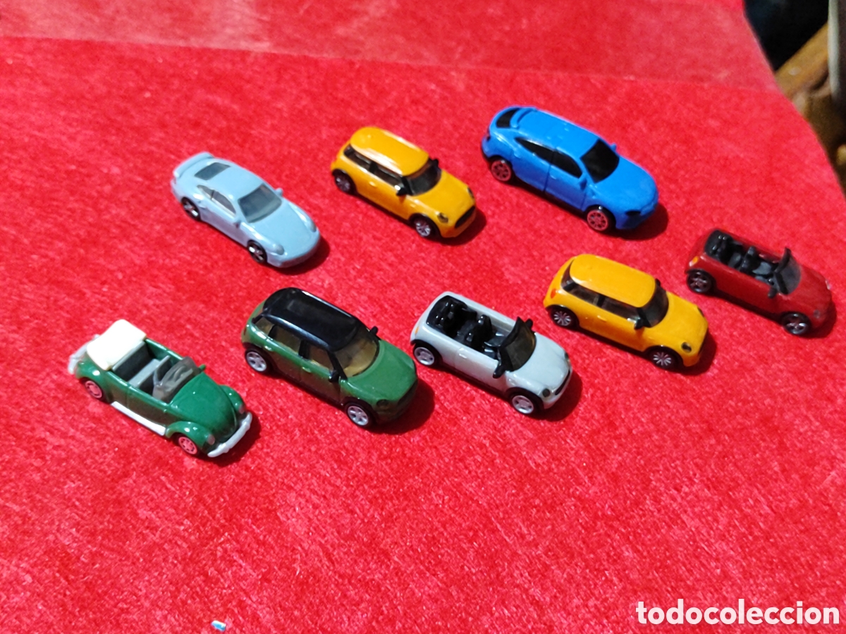 Figuras de goma Kinder: Lote coches Kinder BMW mini Volkswagen porsche