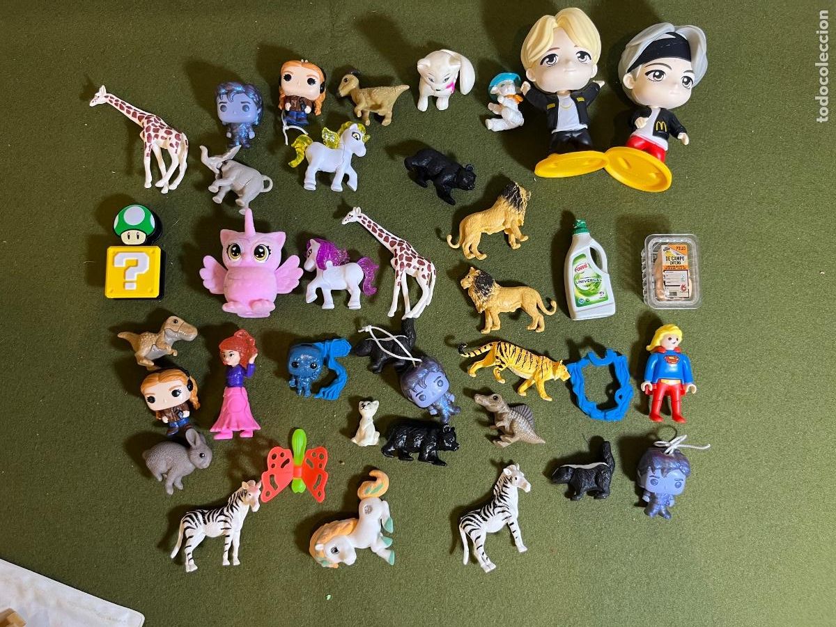 Gummi- und PVC-Figuren: Gran lote 38 figuras miniatura Kinder Disney Frozen BTS McDonald's Super Mario Mini Brands animales