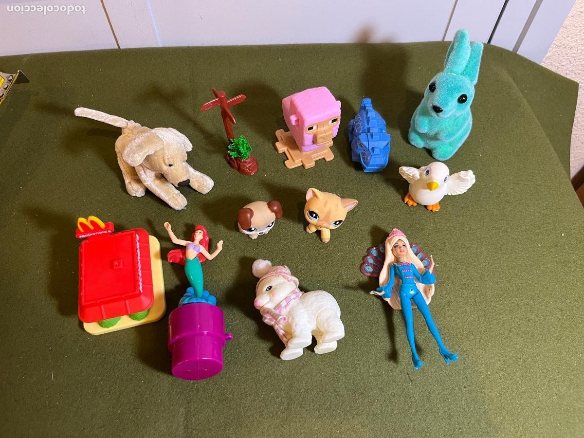 Gummi- und PVC-Figuren: Lote 11 figuras miniatura Disney Minecraft Littlest Pet Shop McDonald's Barbie Mattel Hasbro colecci