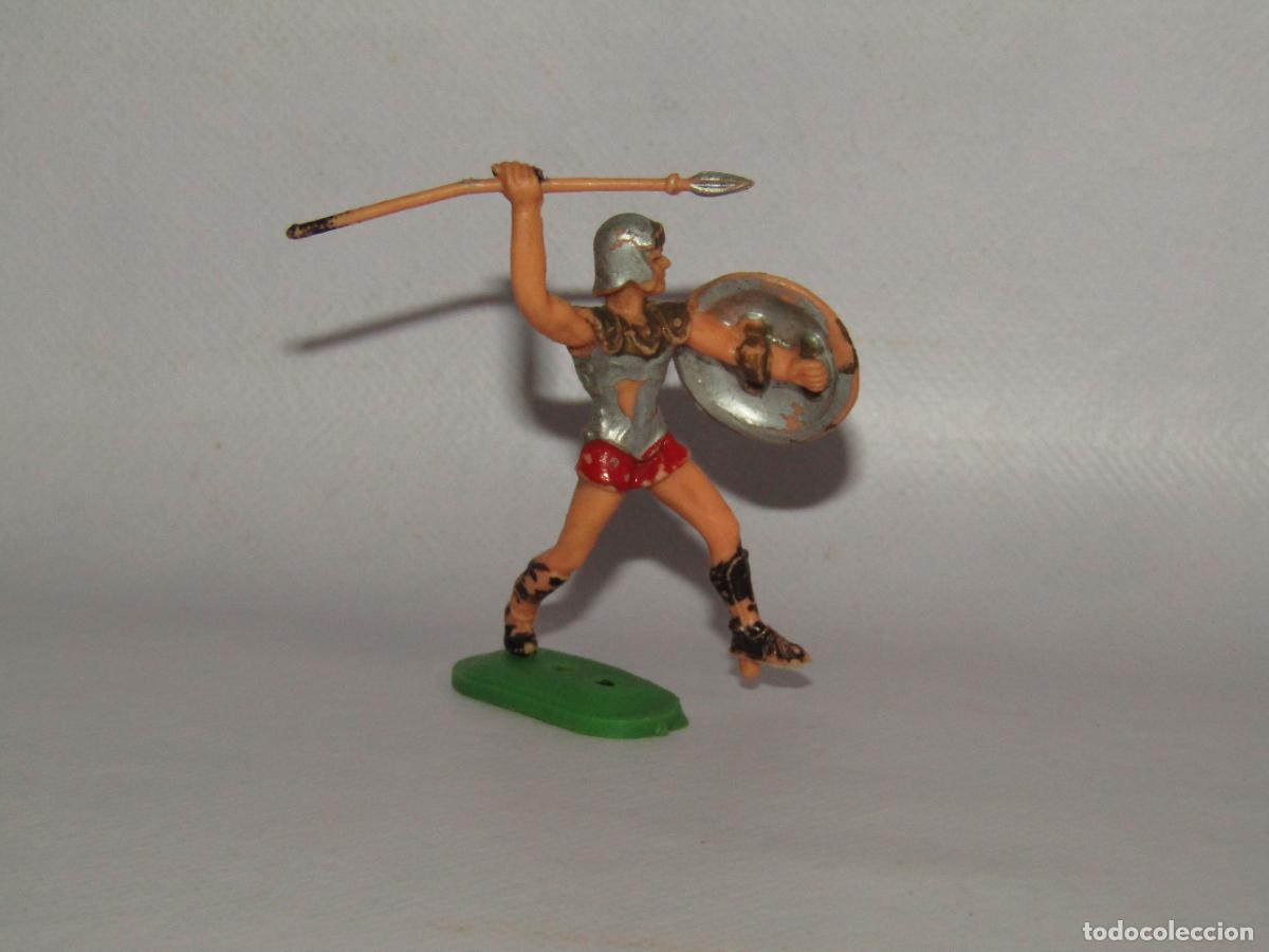 Figuras de goma y PVC: Antiguo Guerrero Griego o Romano en Pl&aacute;stico 3 Posiciones - A&ntilde;o 1970-80s.