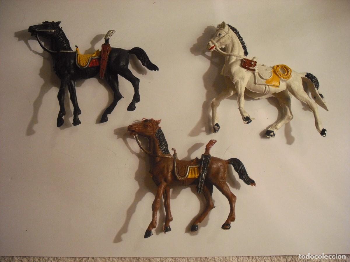 Figurines en Caoutchouc et PVC: LOTE DE 3 CABALLOS DEL OESTE ( REAMSA, JECSAN PECH ? ) . PVC