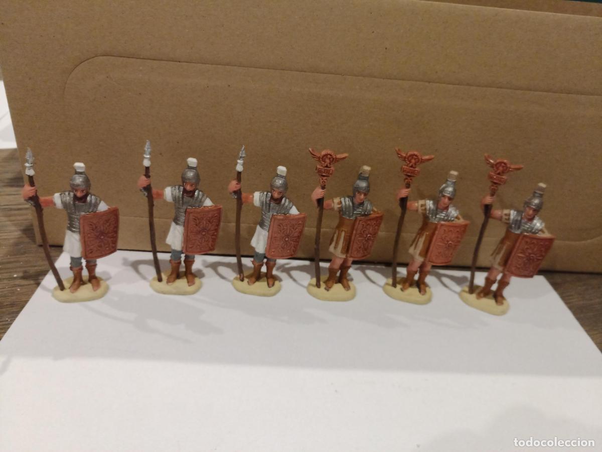 Figure di Gomma e PVC: CONJUNTO DE 6 FIGURAS DE SOLDADOS ROMANOS JECSAN EN DOS POSTURAS DIFERENTES