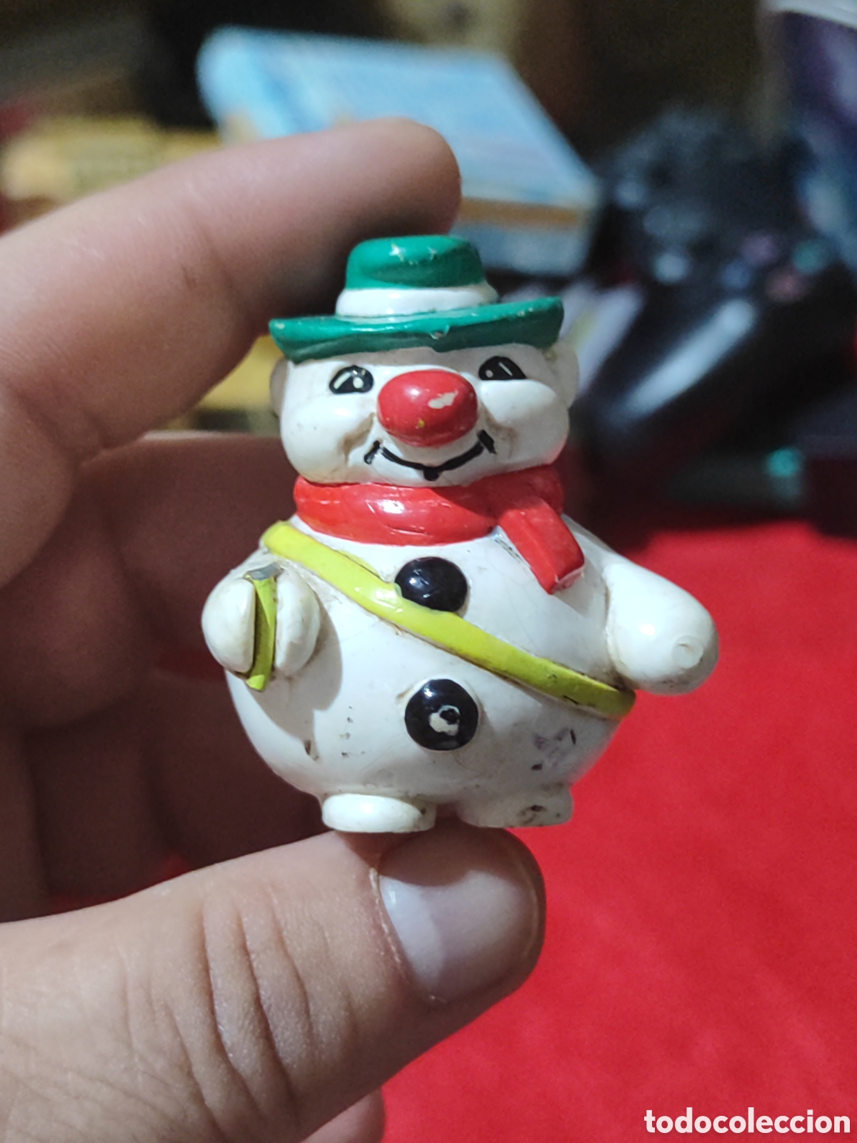 Figuras de goma y PVC: Figura PVC Bouli mu&ntilde;eco de nieve a&ntilde;os 80