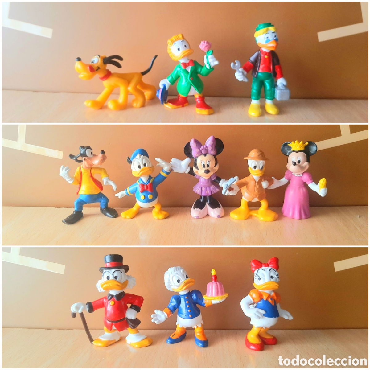 Figuras de goma y PVC: Lote figuras Disney Clasicos de Bully - Donald Mickey Minnie Pluto Goofy