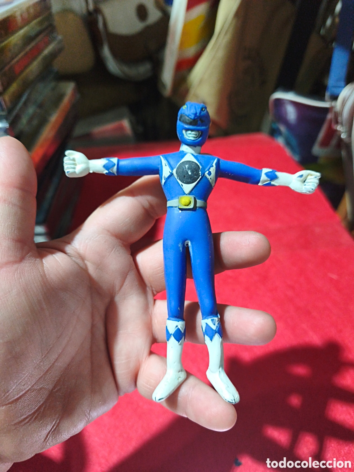 Figuras de goma y PVC: Figura PVC flexible power Ranger azul