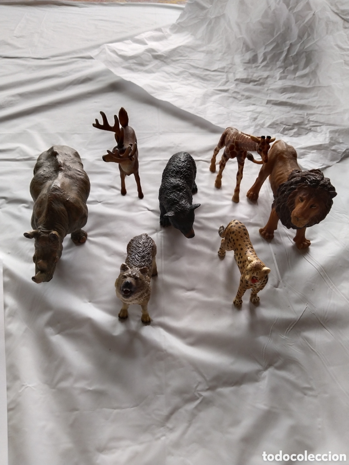 Figuras de goma y PVC: Lote 7 figuras animales