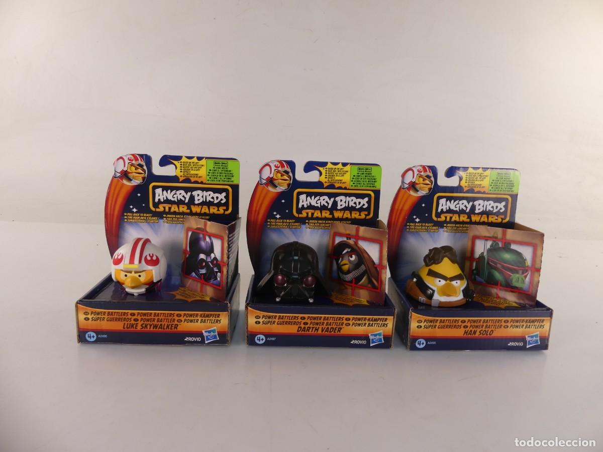Figuras de goma y PVC: 3JUGUETES ANGRY BIRDS STAR WARS
