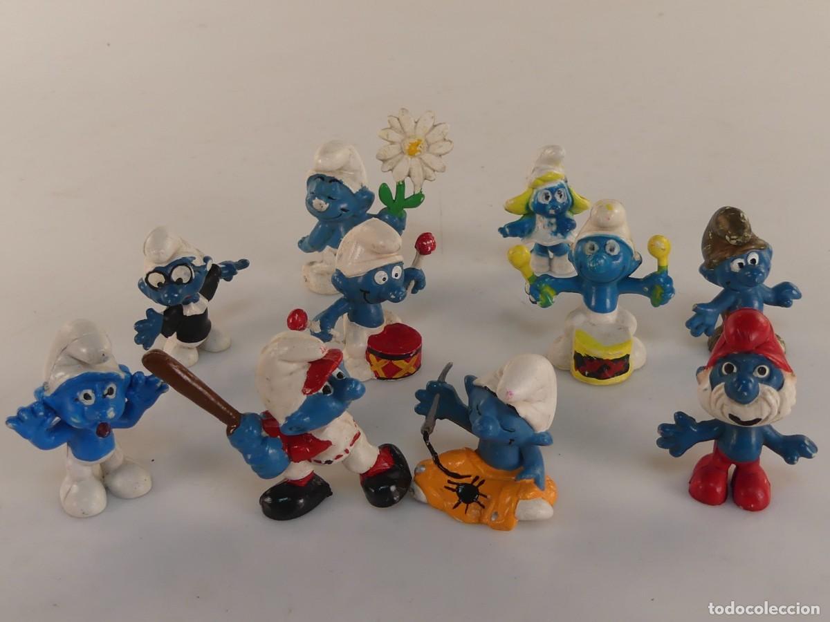 Figure di Gomma e PVC: COLECCION LOTE DE 10 FIGUARAS PITUFOS DE GOMA