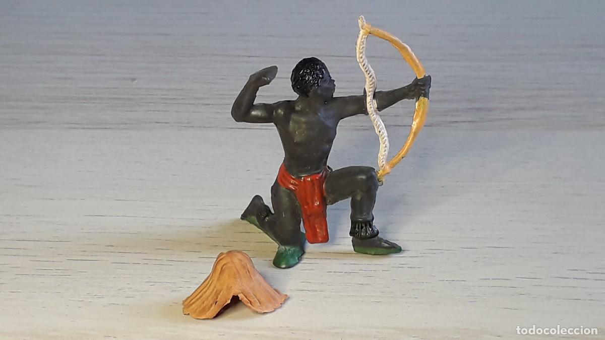 Figuras de goma y PVC: Guerrero negro Safari &Aacute;frica, goma, Jecsan made in Spain, original a&ntilde;os 50-60.