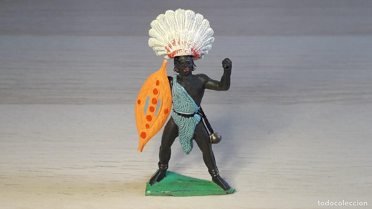 Figuras de goma y PVC: Guerrero negro Safari &Aacute;frica, goma, Jecsan made in Spain, original a&ntilde;os 50-60.
