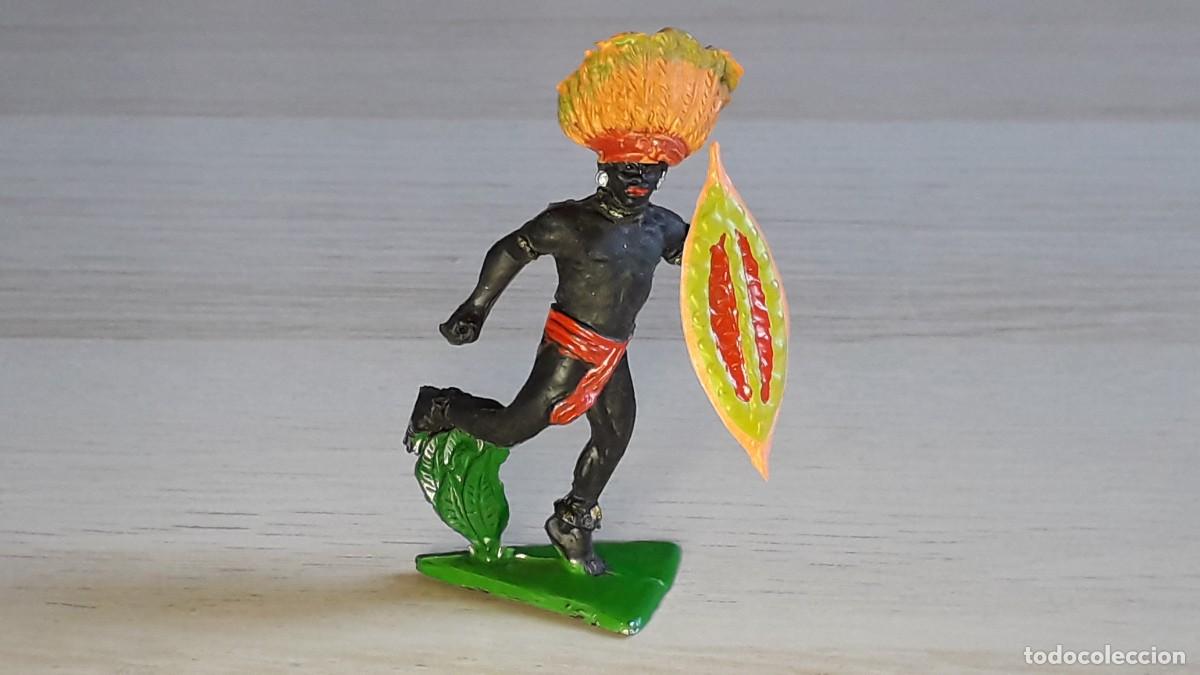 Figuras de goma y PVC: Guerrero negro Safari &Aacute;frica, goma, Jecsan made in Spain, original a&ntilde;os 50-60.