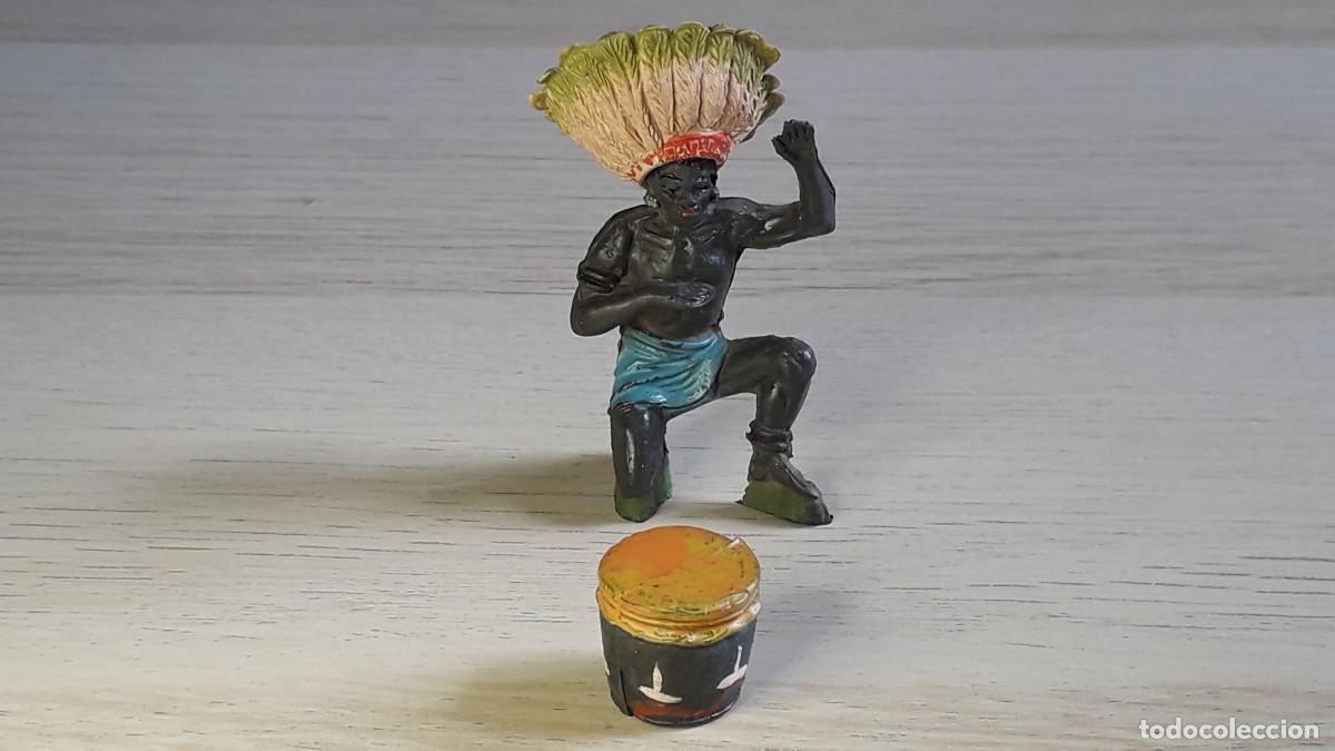 Figuras de goma y PVC: Guerrero Negro Safari &Aacute;frica, goma, Jecsan made in Spain, original a&ntilde;os 50-60.