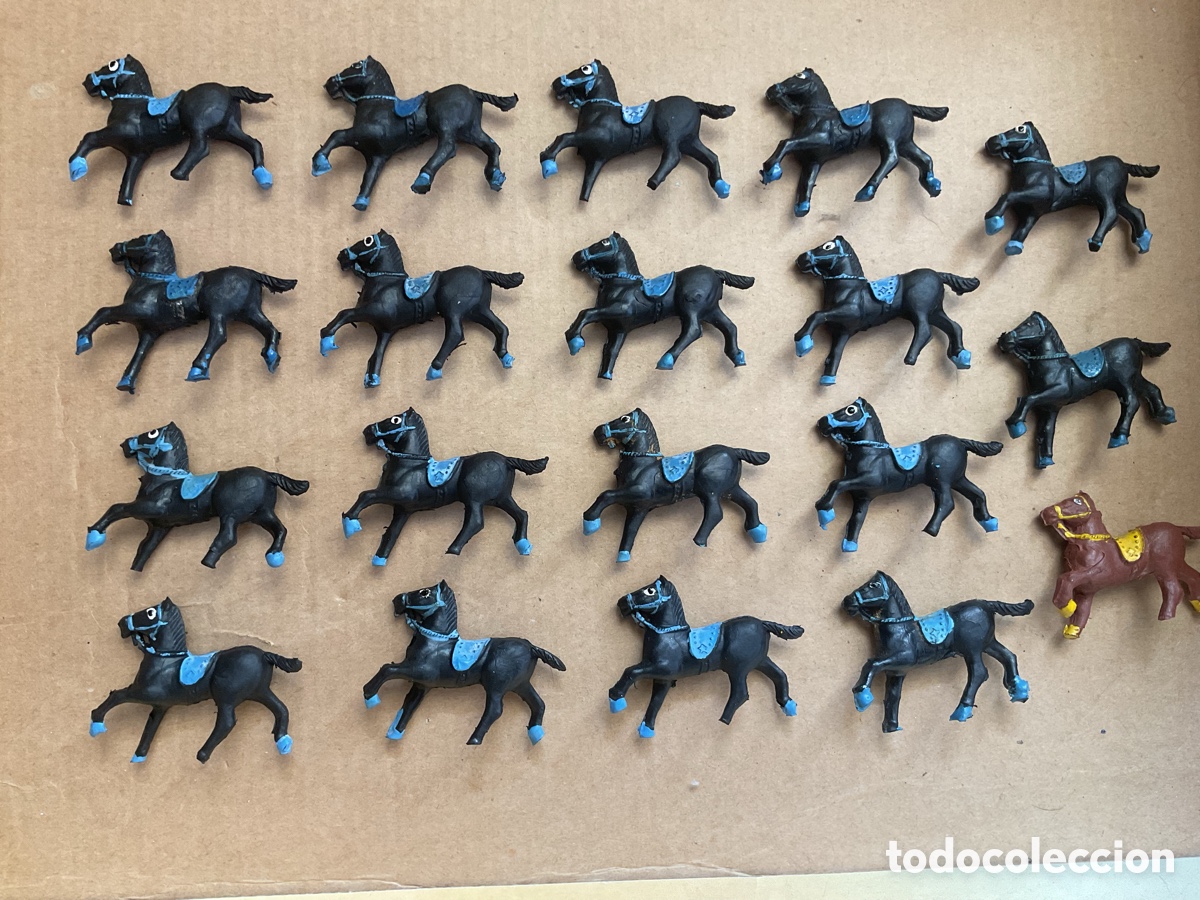 Figuras de goma y PVC: Lote de Antiguas Figuras del Oeste en Goma. Caballos de Alca Capell y/o Lafredo. A&ntilde;os 50/60