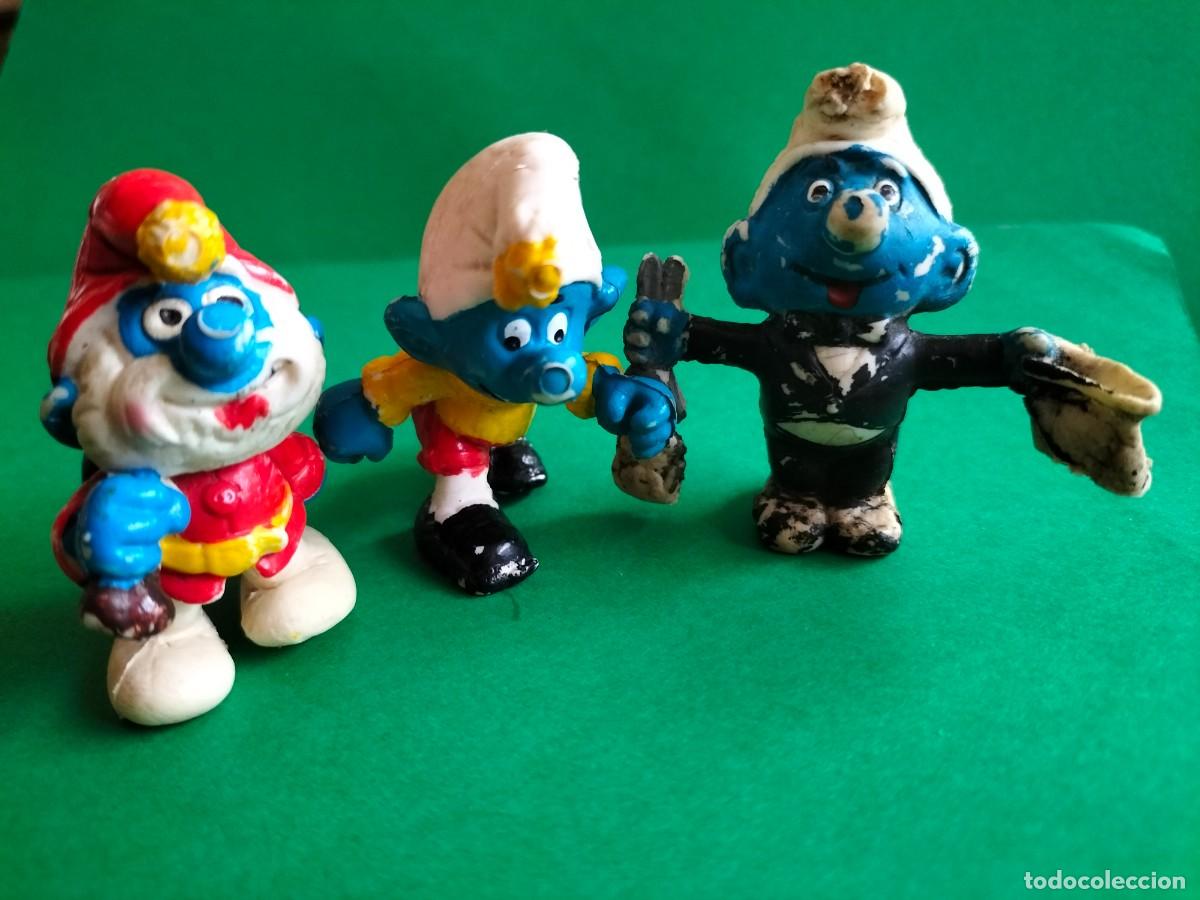 Rubber and PVC Figures: (FIGURA PVC) LOTE DE 3 PITUFOS BOOTLEG SIN MARCA