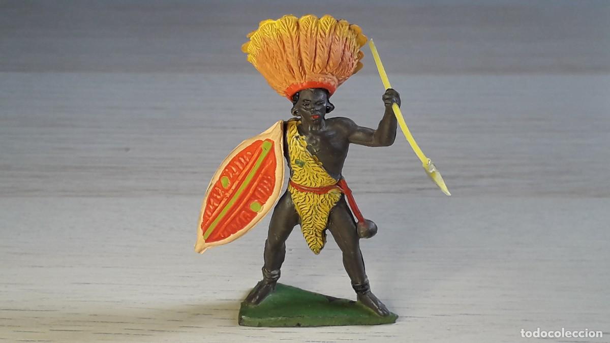 Figuras de goma y PVC: Guerrero Negro Safari &Aacute;frica, goma, Jecsan made in Spain, original a&ntilde;os 50-60.